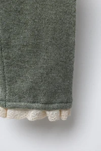 LACE TRIM KNIT LEGGINGS