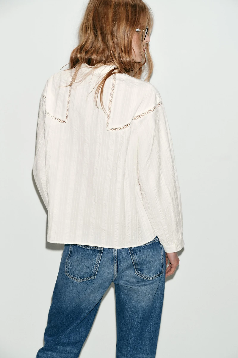 LACE AND PINTUCK SHIRT