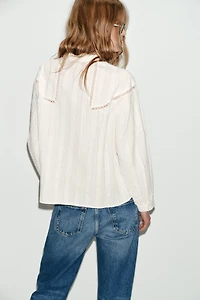 LACE AND PINTUCK SHIRT