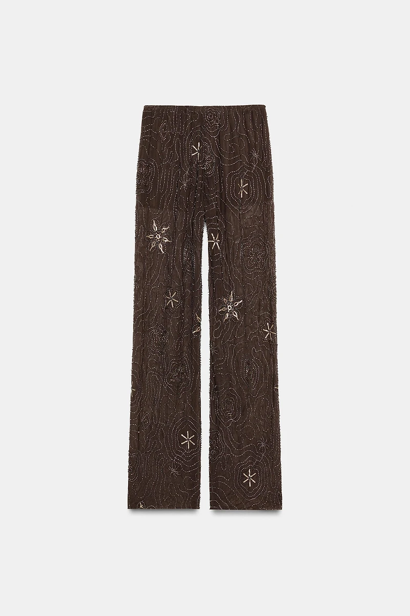 BEADED SEQUIN PANTS
