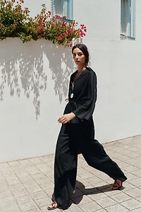 WIDE LINEN PANTS