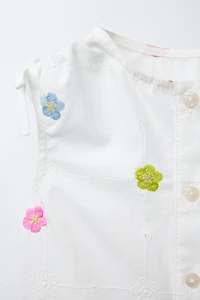 EMBROIDERED FLORAL POPLIN SHIRT