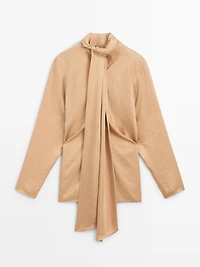 Blouse fluide avec nœud satinée - STUDIO