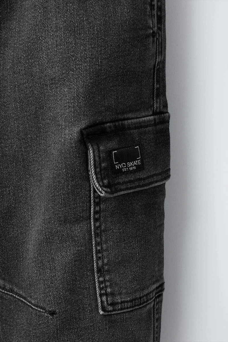 DENIM CARGO JOGGER PANTS