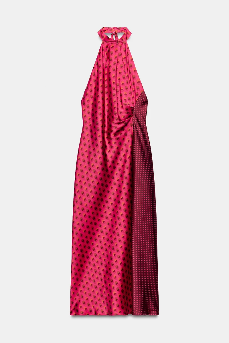 ROBE MI-LONGUE COL HALTER
