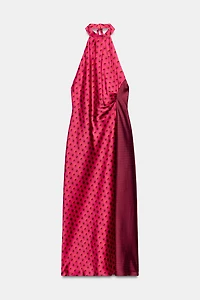 ROBE MI-LONGUE COL HALTER