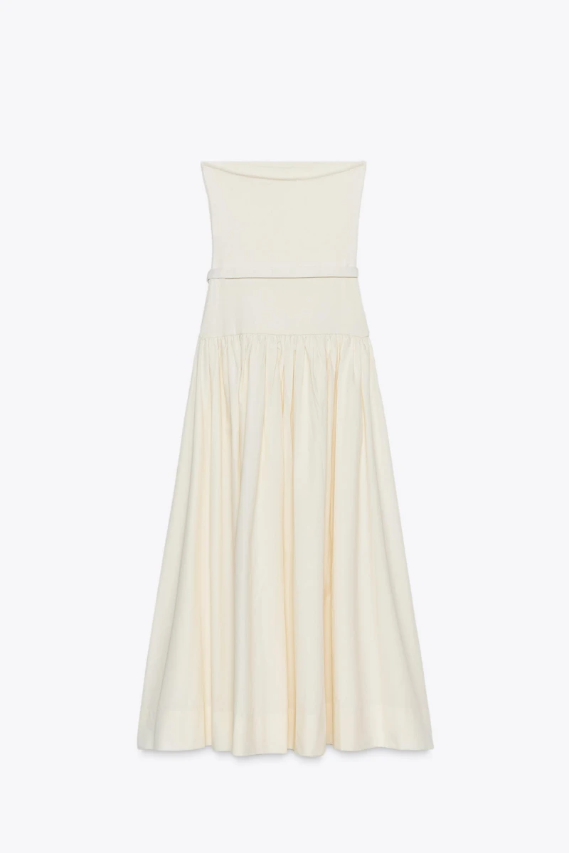 BELTED COMBINATION DRESS
