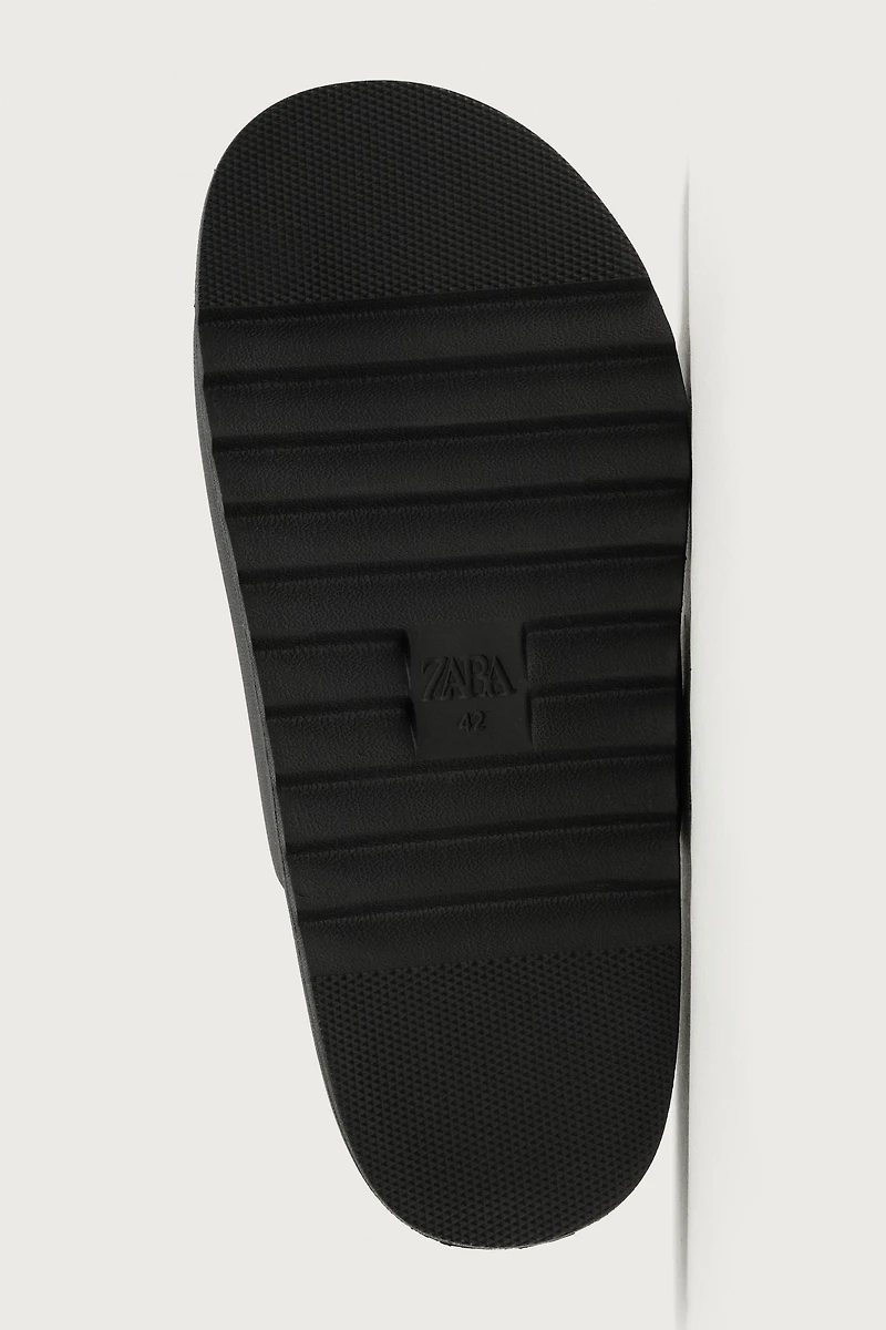RUBBERIZED DOUBLE STRAP SANDALS