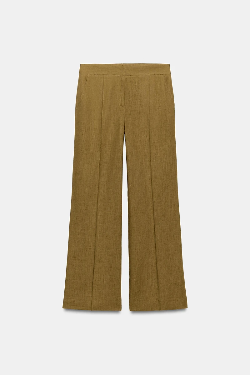 LINEN STRAIGHT LEG PANTS