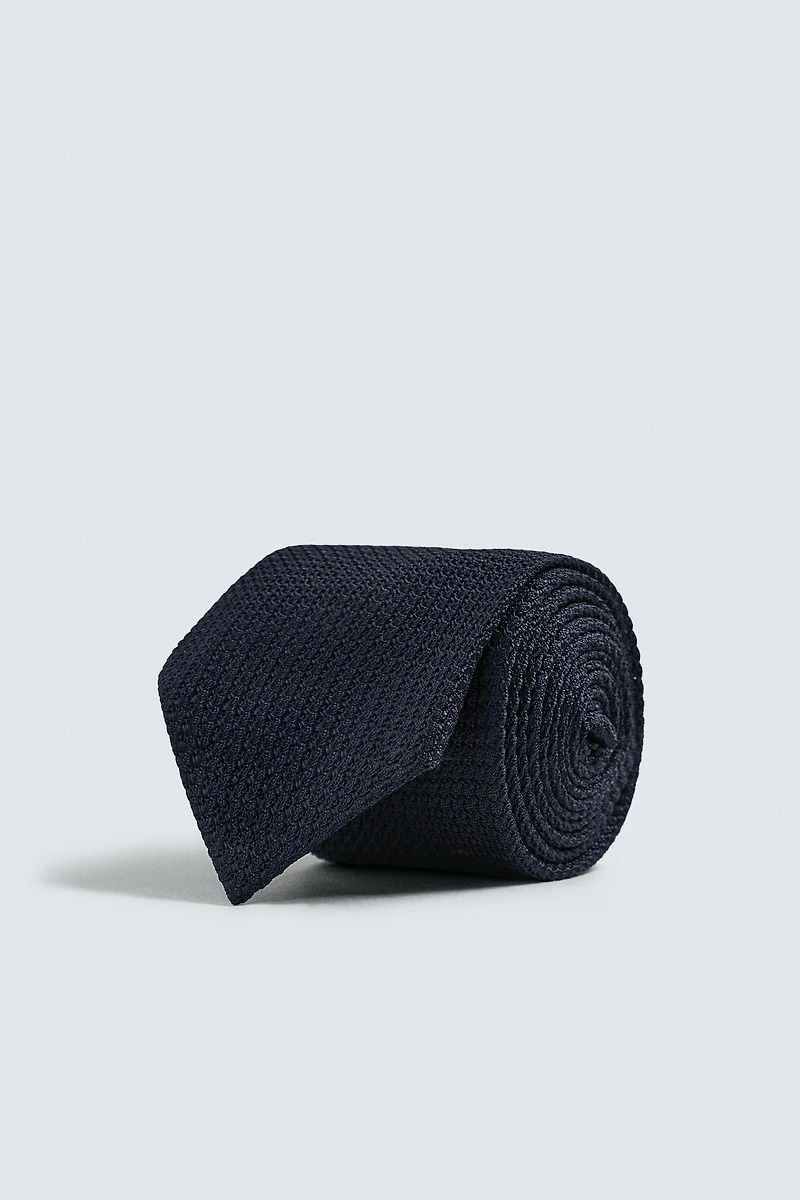 100% SILK TEXTURED TIE AARON LEVINE X ZARA