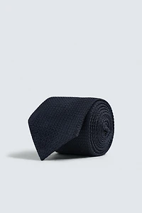 100% SILK TEXTURED TIE AARON LEVINE X ZARA