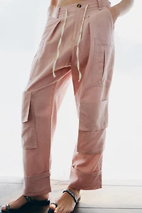 ZW COLLECTION LINEN CARGO PANTS