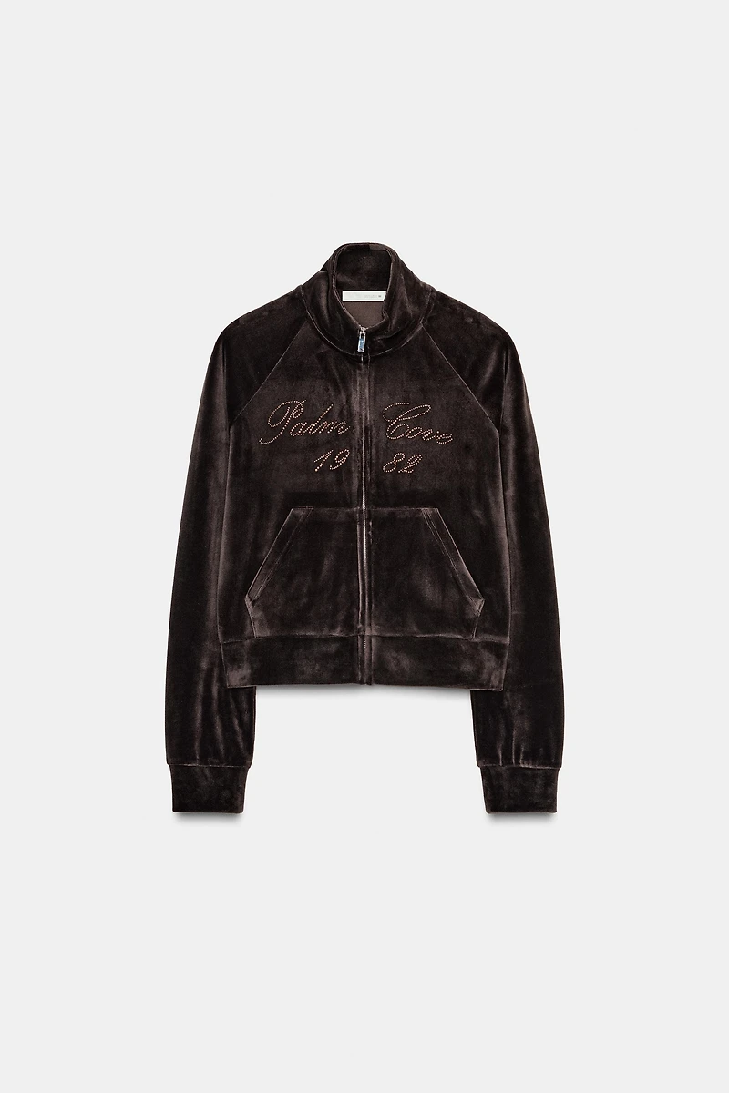 TEXT VELVET JACKET