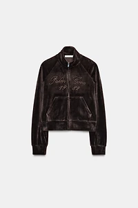 TEXT VELVET JACKET