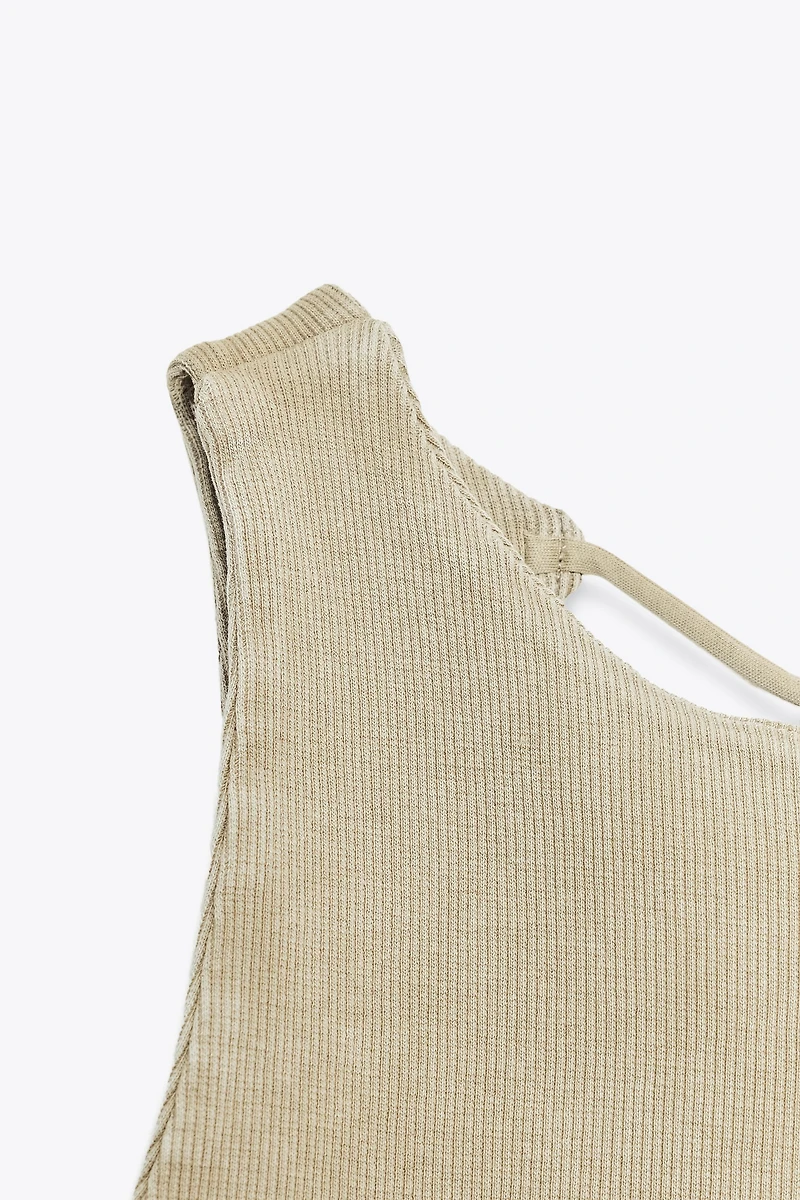 RIB OPEN BACK T-SHIRT