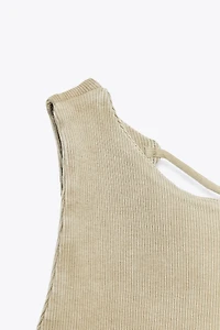 RIB OPEN BACK T-SHIRT