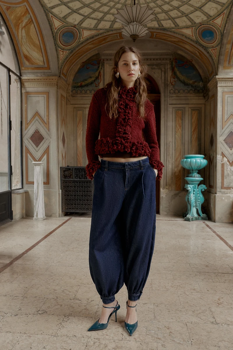 GILET EN MAILLE À FRANGES