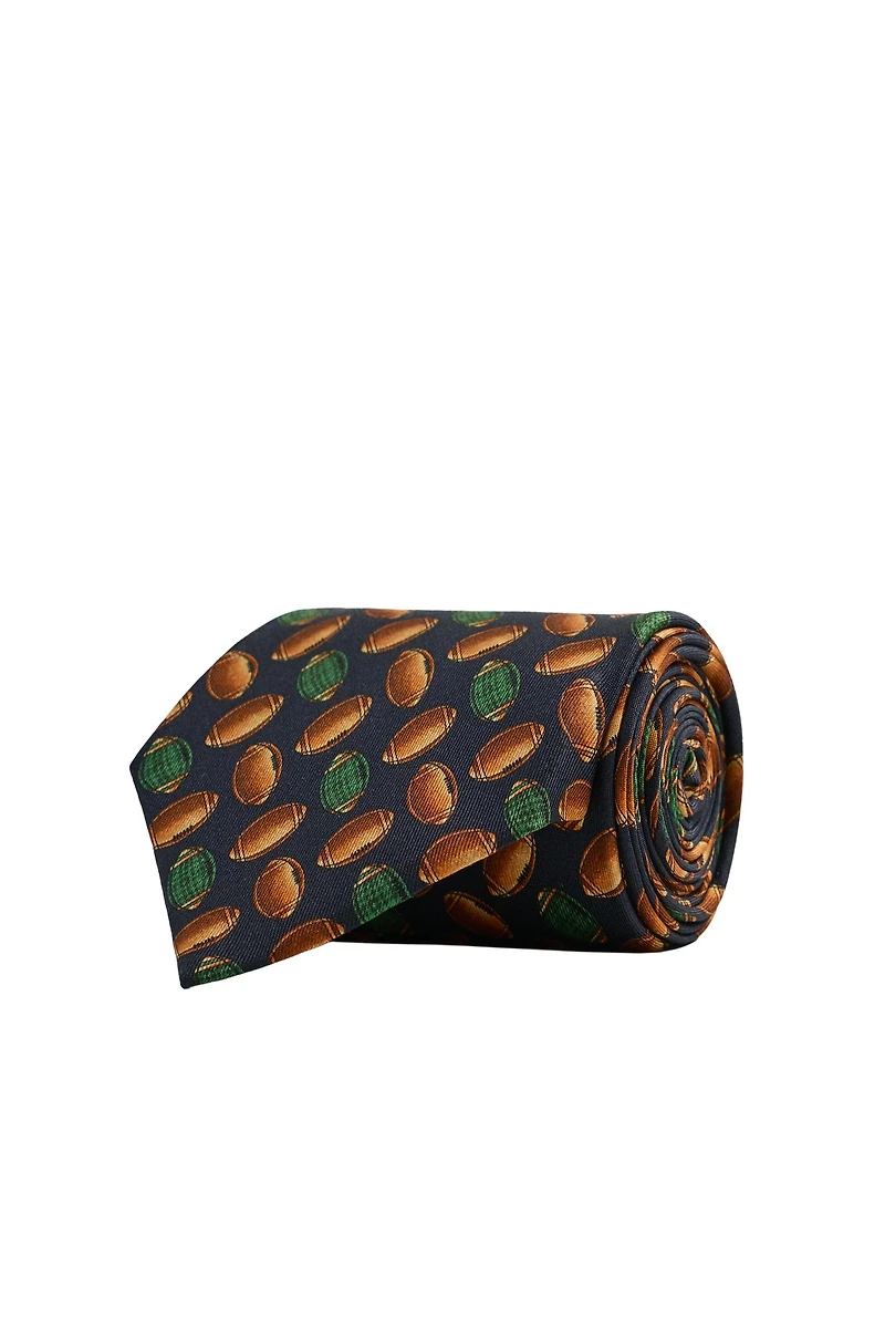 100% SILK JACQUARD RUGBY TIE