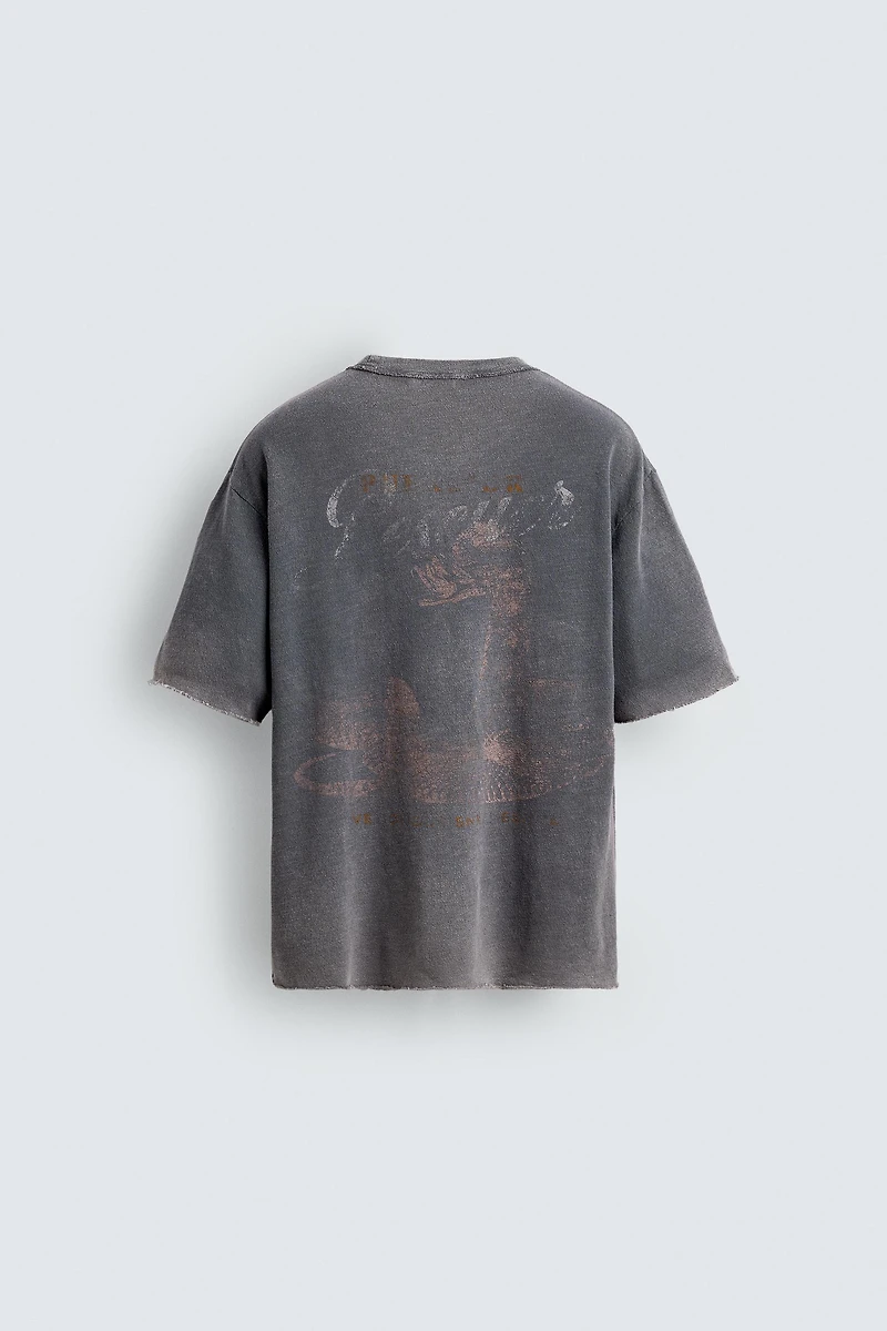 T-SHIRT EN MAILLE RELAXED FIT DÉLAVÉ