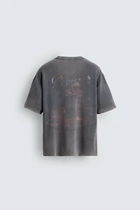 T-SHIRT EN MAILLE RELAXED FIT DÉLAVÉ