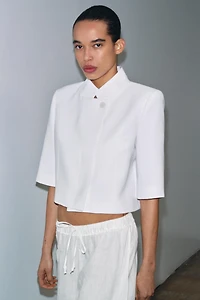 SHORT SLEEVE CROPPED BLAZER ZW COLLECTION