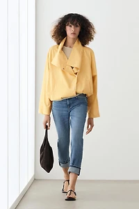Veste bomber à fermeture latérale 100 % coton