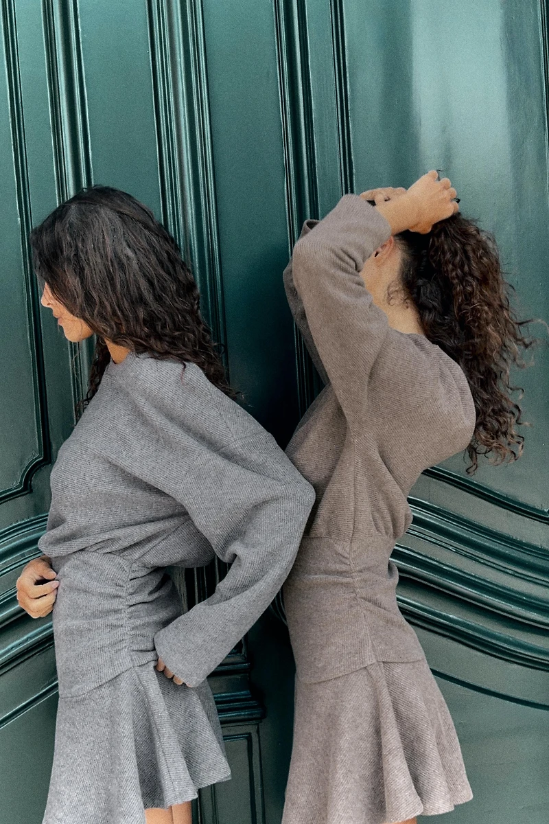 SOFT BELTED SWEATSHIRT DRESS