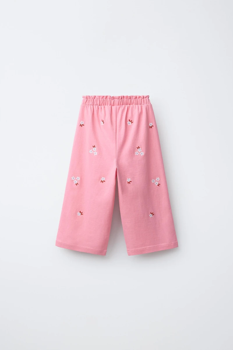 JUPE-CULOTTE À FLEURS BRODÉES