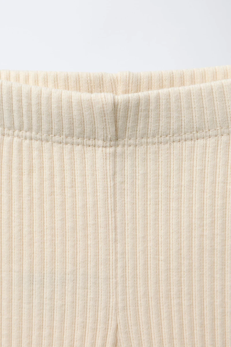 RIBBED LEGGING AND BOW SWEATSHIRT JOGGING SET