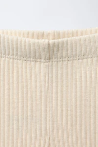 RIBBED LEGGING AND BOW SWEATSHIRT JOGGING SET