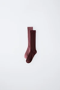 TWO-PACK OF HIGH SOCKS WITH BOW