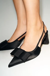 BOW SLINGBACK HEELS