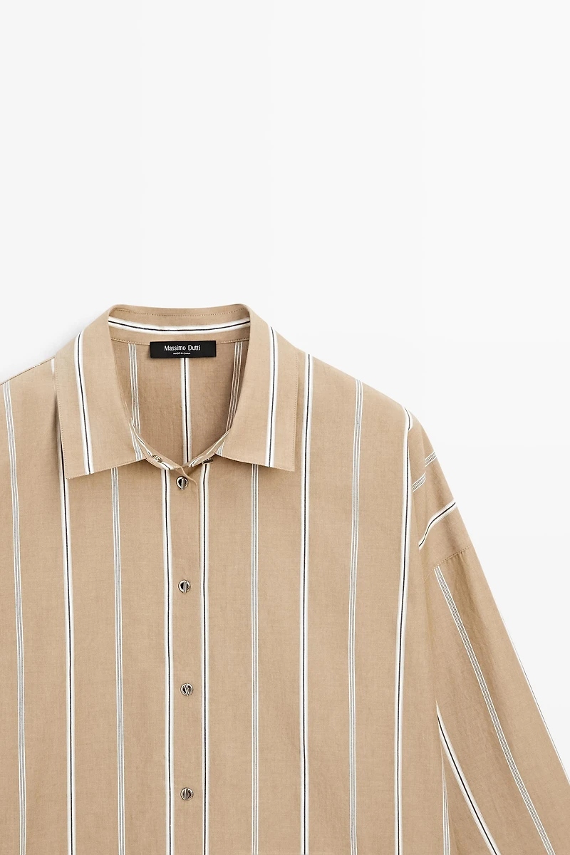 Striped shirt with button detail