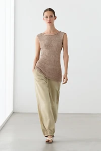 Knit cotton blend top