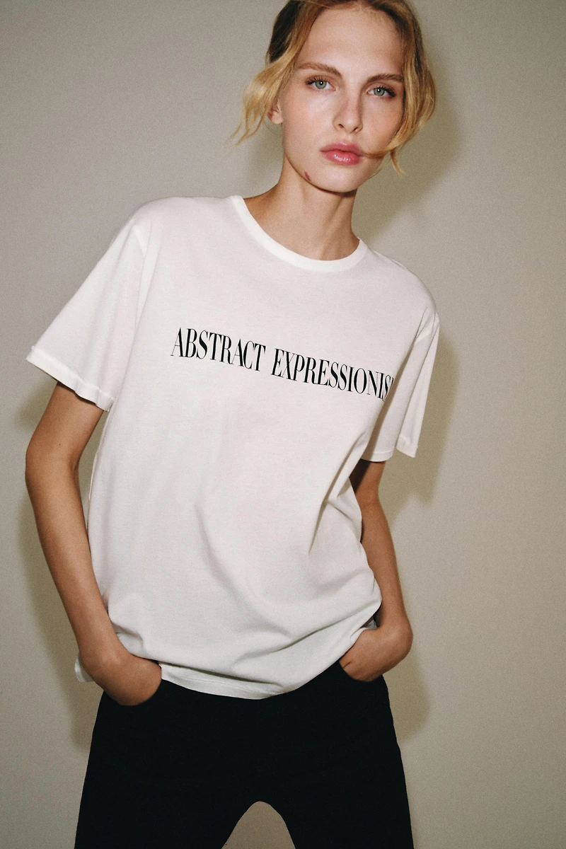 TEXT PRINT OVERSIZED T-SHIRT