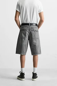 RIPPED BAGGY FIT DENIM SHORTS