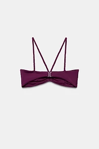 BRAIDED STRAP BANDEAU BIKINI TOP