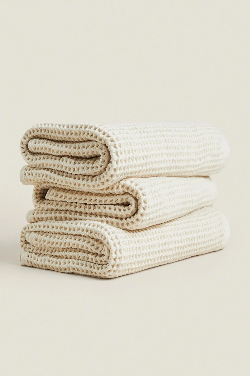 SERVIETTE DE BAIN COTON WAFFLE