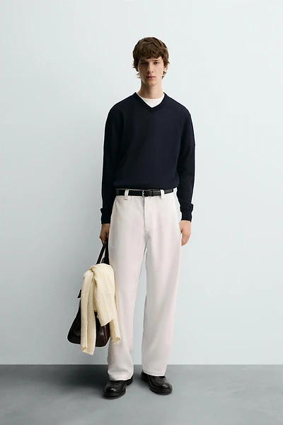 FLOWY PANTS WITH SIDE PLEATS
