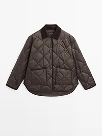 Lightweight jacket with corduroy details