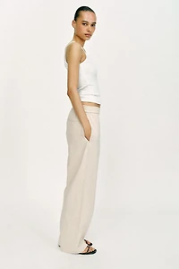 PANTALON DROIT AVEC LIN