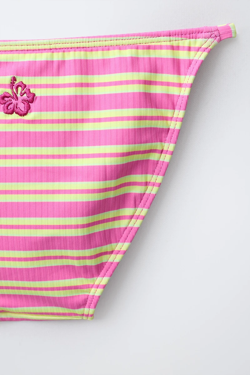 6–14 YRS HIBISCUS RIB STRIPED BIKINI