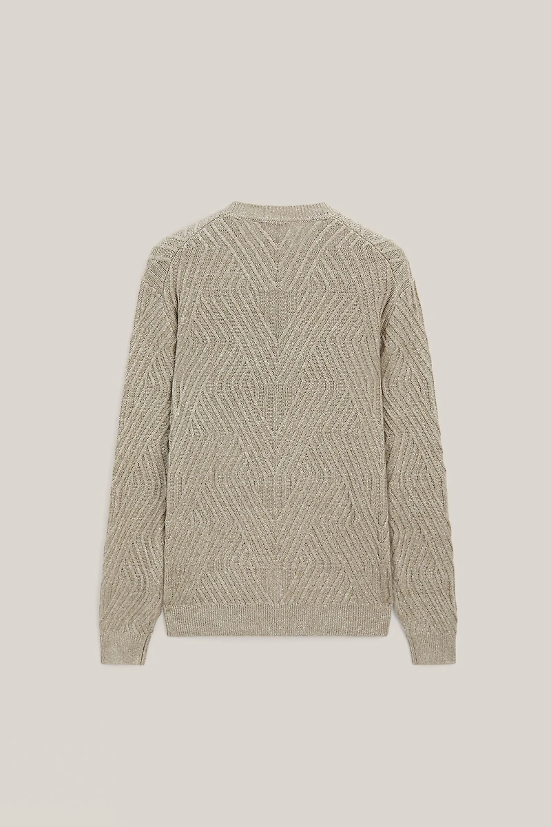 Linen blend Aran knit sweater - LIMITED EDITION