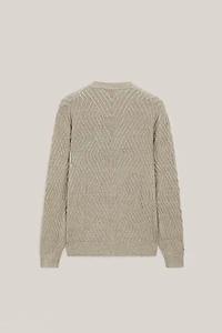 Linen blend Aran knit sweater - LIMITED EDITION