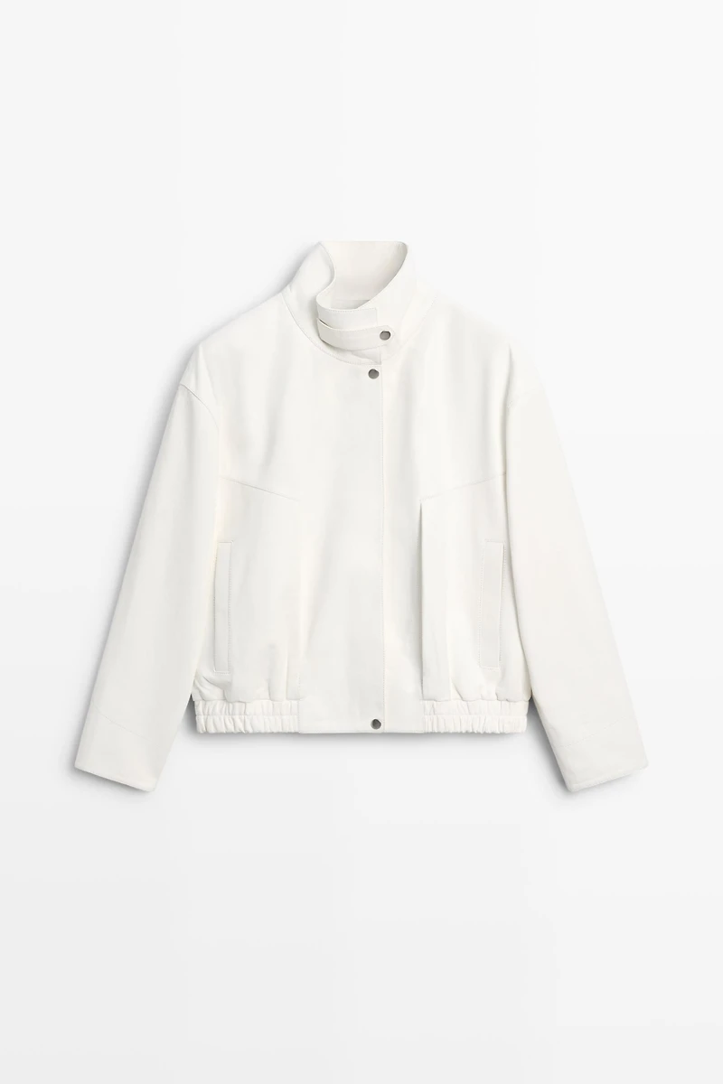 Nappa leather bomber jacket
