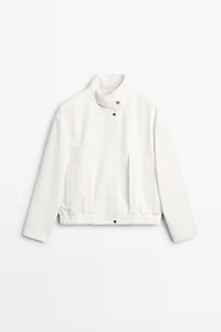 Nappa leather bomber jacket