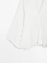100% linen blouse with godet details - STUDIO