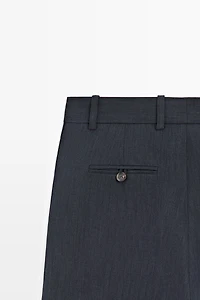 Melange linen suit pants