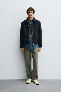 VESTE EN DRAP FERMETURE ÉCLAIR