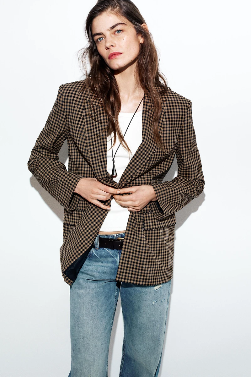 VESTE OVERSIZE À CARREAUX VICHY
